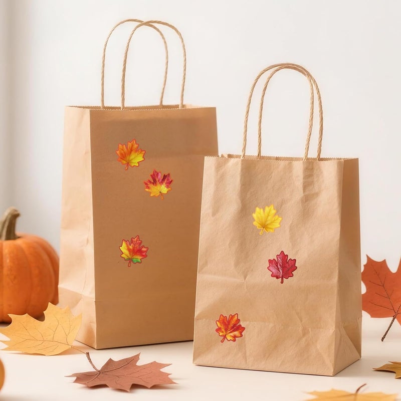 Alynta Thanksgiving Fall Maple Leaf Stickers - Autumn Leaves Stickers 480Pcs 1.5 Inch Thanksgiving Label Sticker for Kids Adults Envelope Seals Cards Fall Wedding Classroom Party Decorations - Image 5
